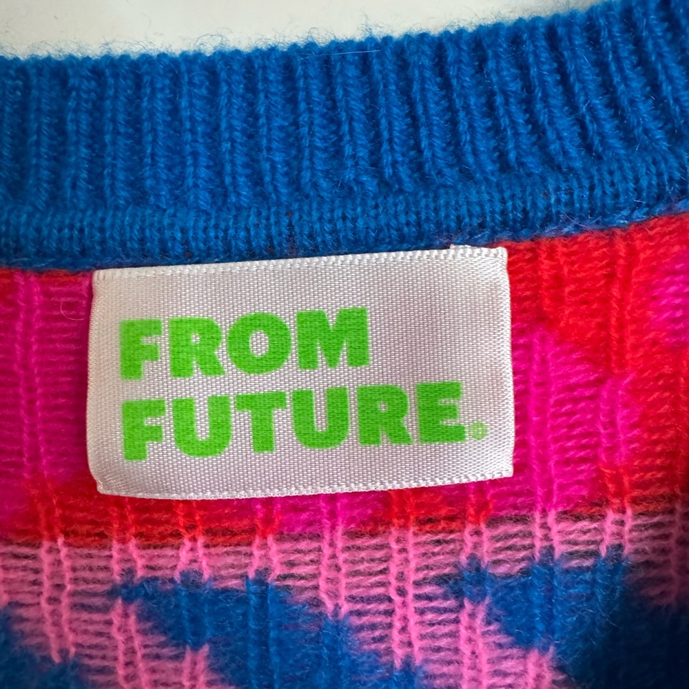 Vibrant Multicolor Patterned Cashmere Sweater - image 2